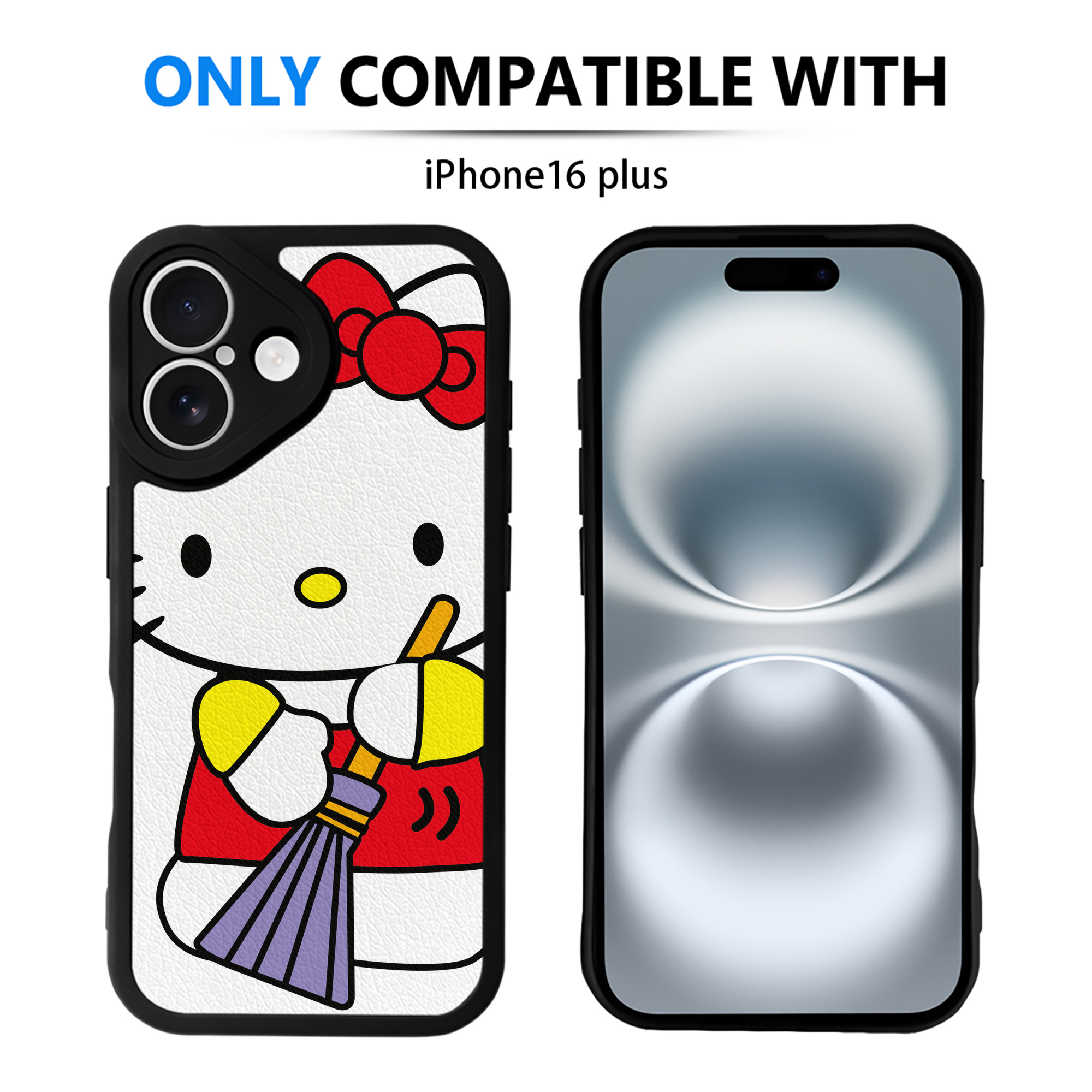 （画像用） Hello Kitty ハローキティ 【iPhone 16シリーズ対応】シリコンスマホケース（レザー調） 材質：シリコン